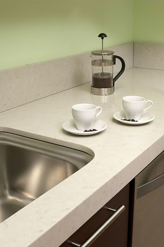 Quartz Countertop in Misty Carrera by CaesarStone