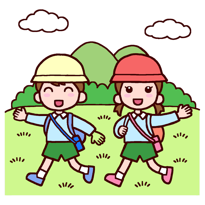 なかよし遠足 カラー 遠足の無料イラスト 学校行事素材