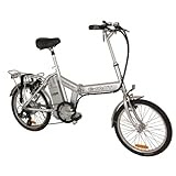 e-Moto 1.0 Traveler 24-Volt Folding Electric Bicycle (Silver, 20-17-Inch)