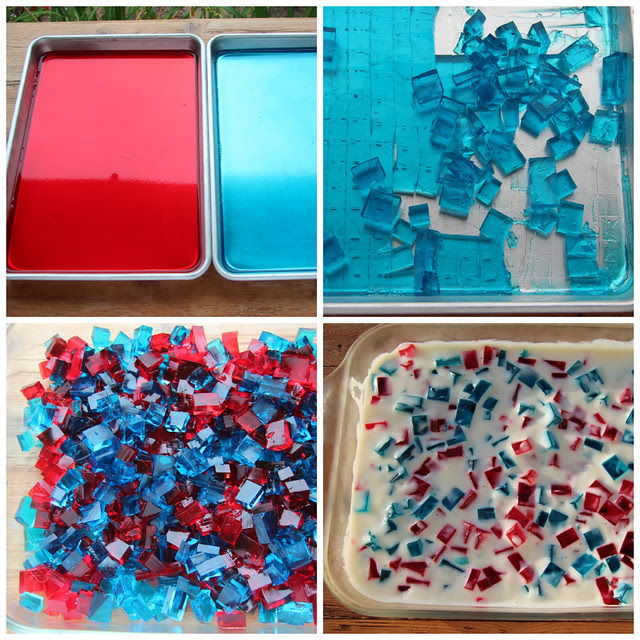 4th of July Patriotic Broken Glass Jell-O