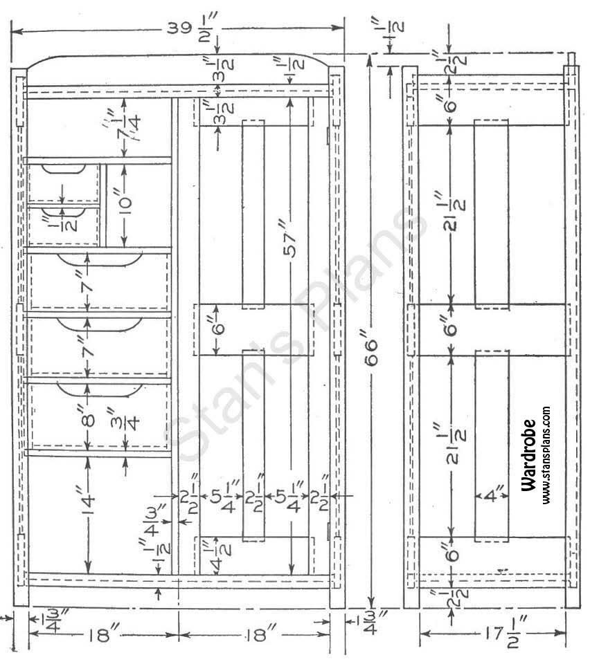 Wardrobe Plans - All Free Plans at Stans Plans