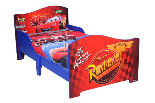 Christmas Cars Wooden Toddler Bed with Safe Sleep Rails Deals
