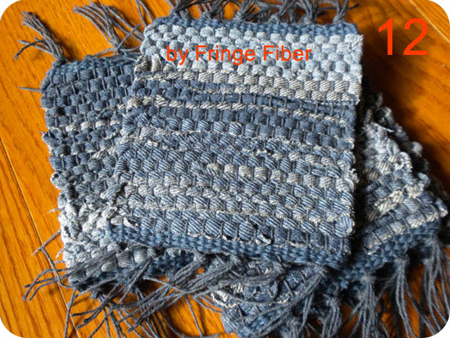 fringe fiber Denim coasters