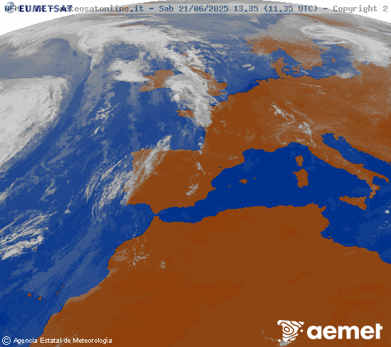 Imagen IR y precipitaciones Península