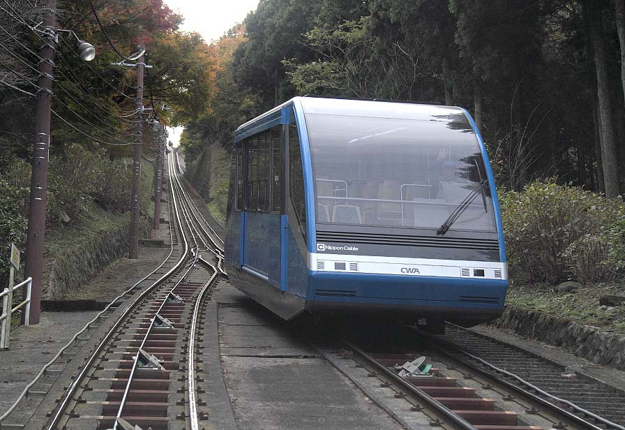皿倉山ケーブル 旧 帆柱ケーブル 山頂から北九州市一望する