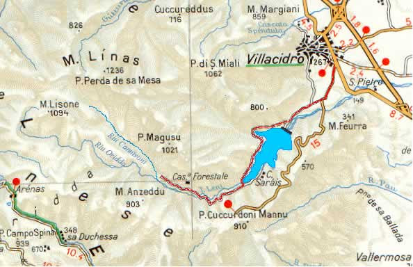 Cartina Sardegna Villacidro