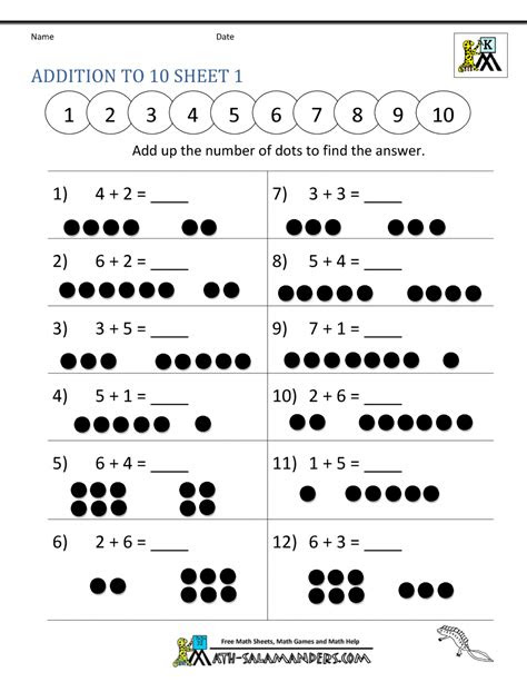  kindergarten worksheets printable math