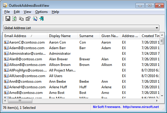 View / export the address book of Outlook
