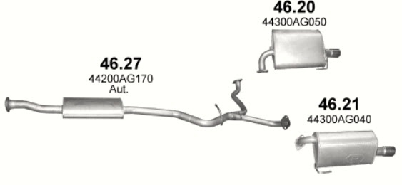 Schalldämpfer Subaru Legacy - IV (2003 - 2009) - 2.0 Mittel + ...