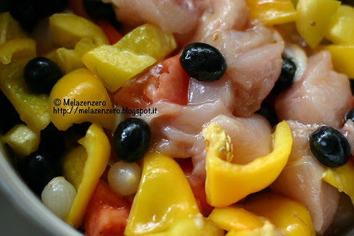 Pollo marinato alle verdure