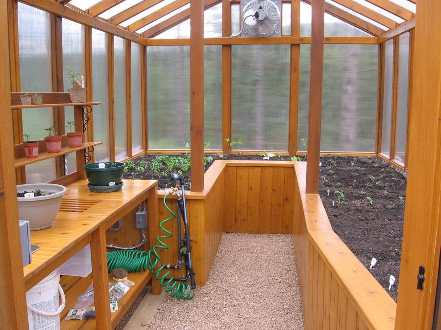 Cedar Greenhouse with Potting Bench - by jhtuckwell 