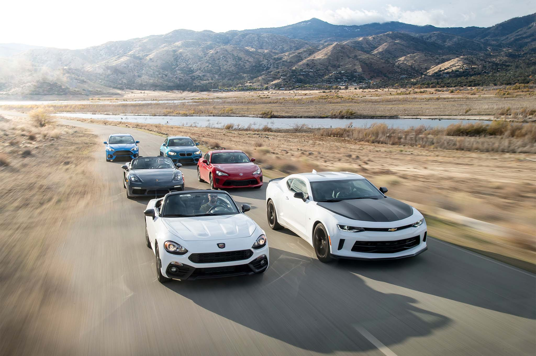 Chevrolet Camaro 1LE Ford Focus RS BMW M2 Fiat 124 Spider Abarth Porsche 718 Boxster S Toyota 86