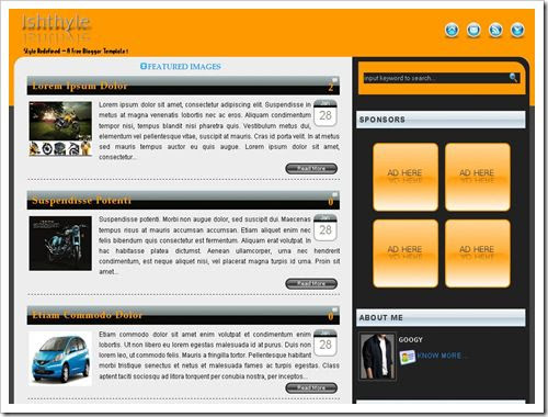 Ishthyle Blogger Template