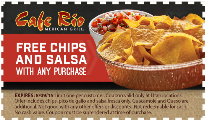 Cafe Rio: Free Chips and Salsa! – Utah Sweet Savings