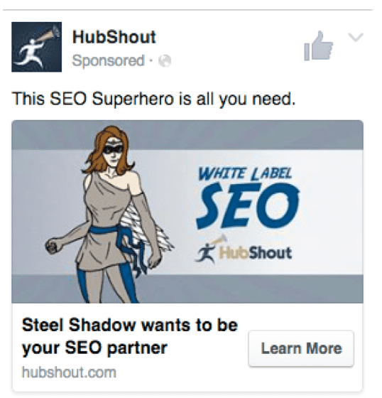 Effective PPC Facebook campaign example 
