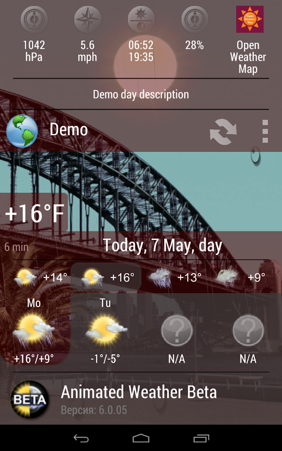 Animated Weather Widget&Clock - screenshot