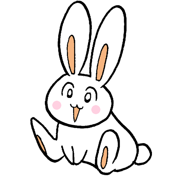 うさぎ座りのイラスト かわいいフリー素材が無料のイラストレイン