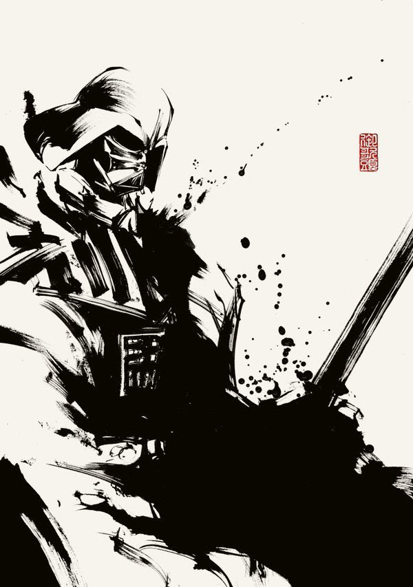 趣味絵 ダースベイダー 墨絵師御歌頭 Okazu まとめサイト
