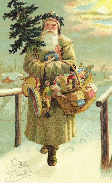 Vintage Christmas postcard. #vintage #antique #santa #postcard #christmas