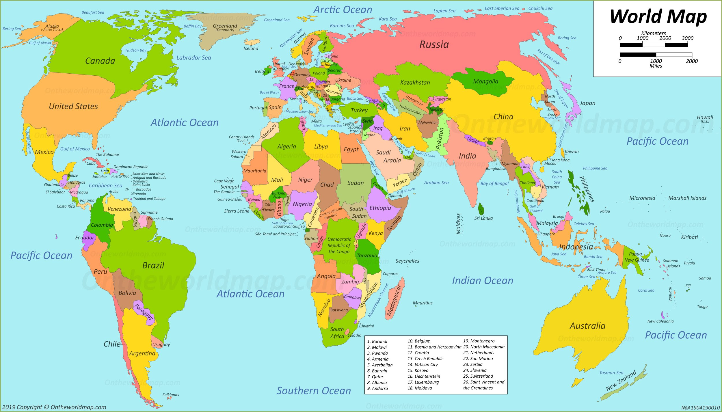 Countries Map Of The World World Maps | Maps of all countries, cities and regions of The World