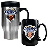 San Francisco Giants W.S. Champs Travel Mug and Black Ceramic Mug Set
