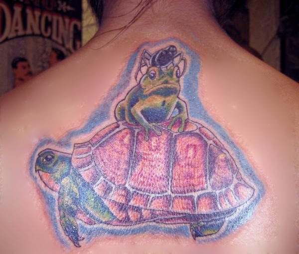 Looking at this tattoo, I feel like I'm standing on top of a smile on top of 