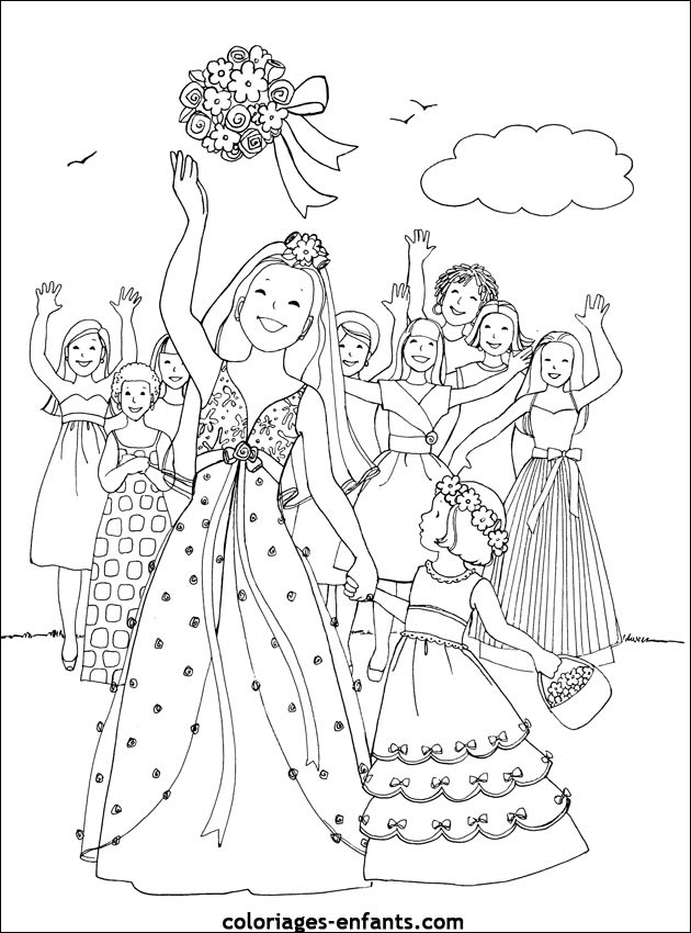coloriage mariage à imprimer - MARIAGE Coloriage Mariage en Ligne Gratuit a imprimer 