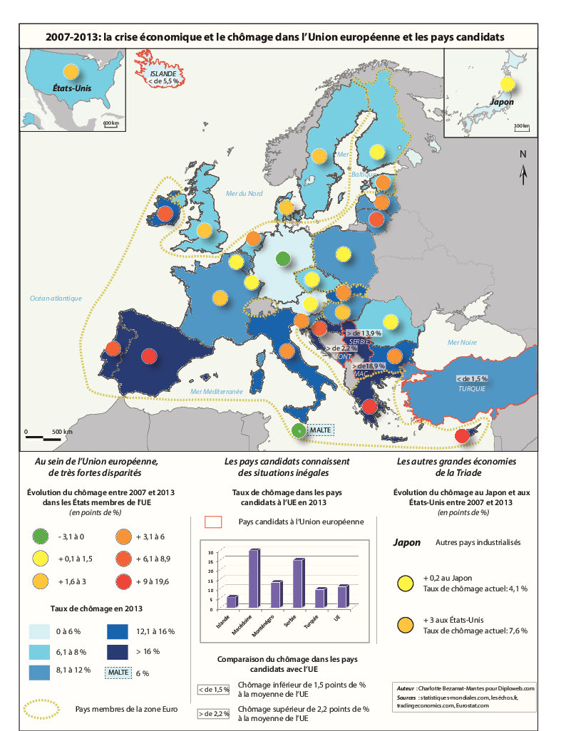 2007 2013 Carte Crise économique Et Chômage Ue Candidats