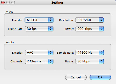 FLV Converter for Mac - setting