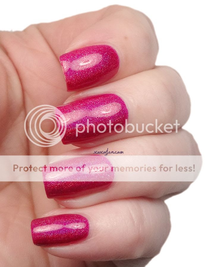 xoxo, Jen's swatch of Glitterdaze Pop Pink Bubbly nail polish