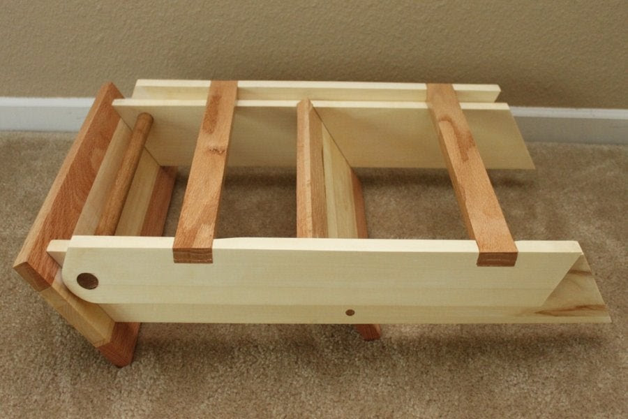 wooden folding step stool - by thorinoakenshield