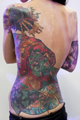 Japanese Tattoos Concept on the Back Women