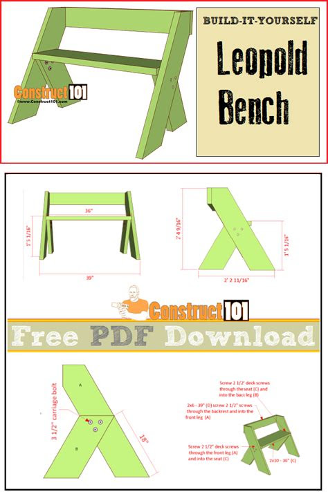leopold bench plans   woodworking projects