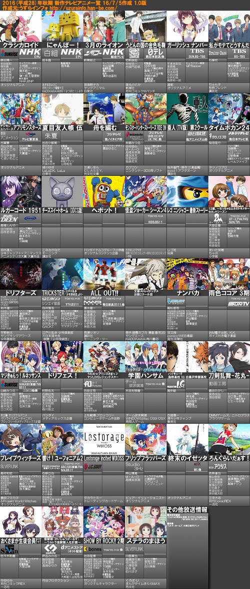 今期視聴確定作品 16年秋アニメ編 豊作の秋 の予感 とあるオタクの秘密基地 セーフハウス