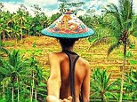 Hat's a nice shot: The pair have travelled from Moscow to Hong Kong and Singapore to Bali