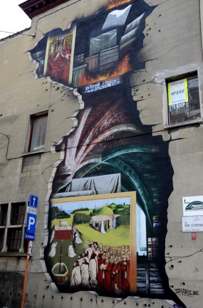 Fotos de Gante, ruta street art cordero mistico