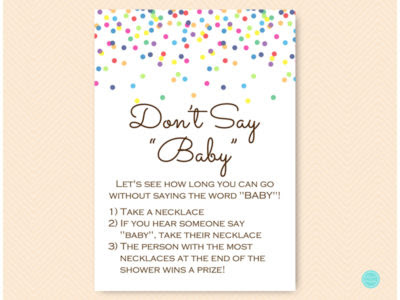 Don T Say Baby Take A Necklace Game Magical Printable