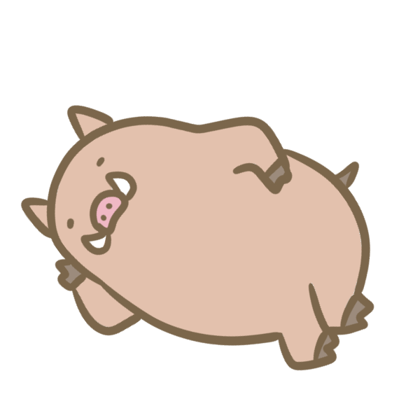 ごろ寝する猪のイラスト かわいいフリー素材が無料のイラストレイン