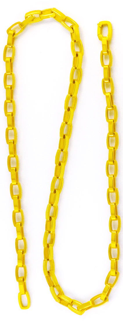 Originalfoto DESIGNER KETTE MASSIV GELBGOLD TONNEAUX 18K LUXUS! NEU!