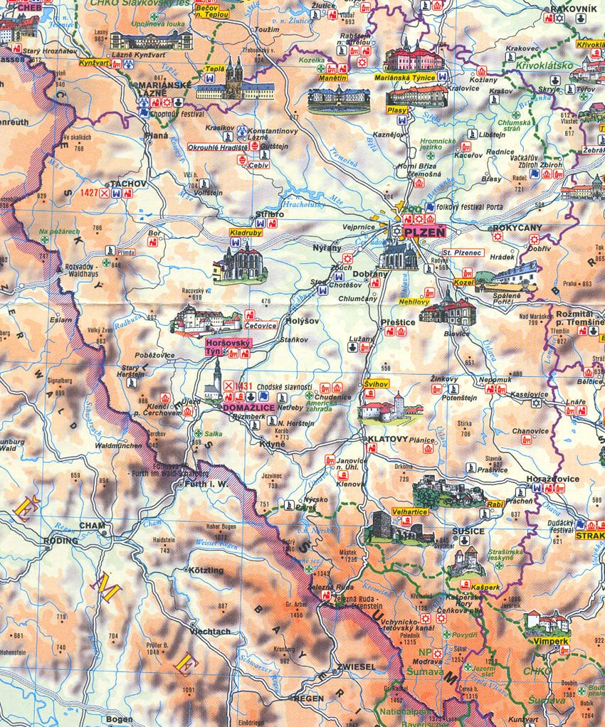 západočeský kraj mapa Mapa Plzeňského kraje | Regiony České republiky západočeský kraj mapa
