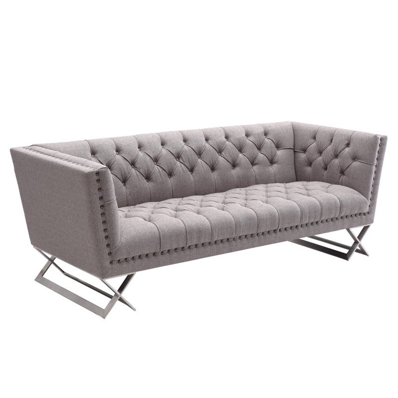Offer Armen Living Odyssey Sofa in Gray Tweed Before Too Late