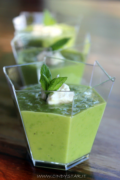 vellutata piselli menta