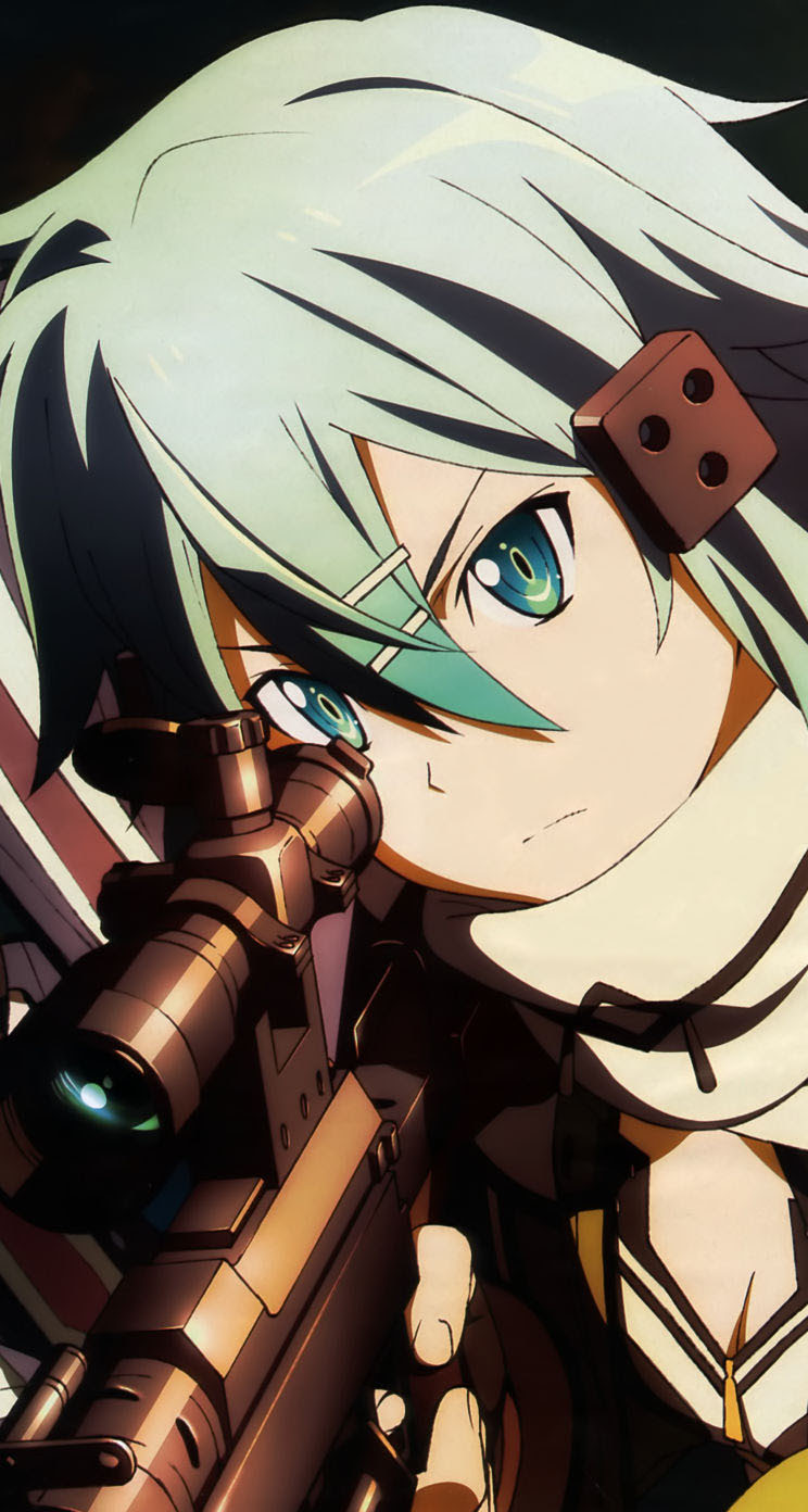 ソードアート オンライン Iphone壁紙 画像 32 シノン Iphone5壁紙 744 1392 Ios7用 他 アニメ壁紙ネット Pc Android Iphone壁紙 画像