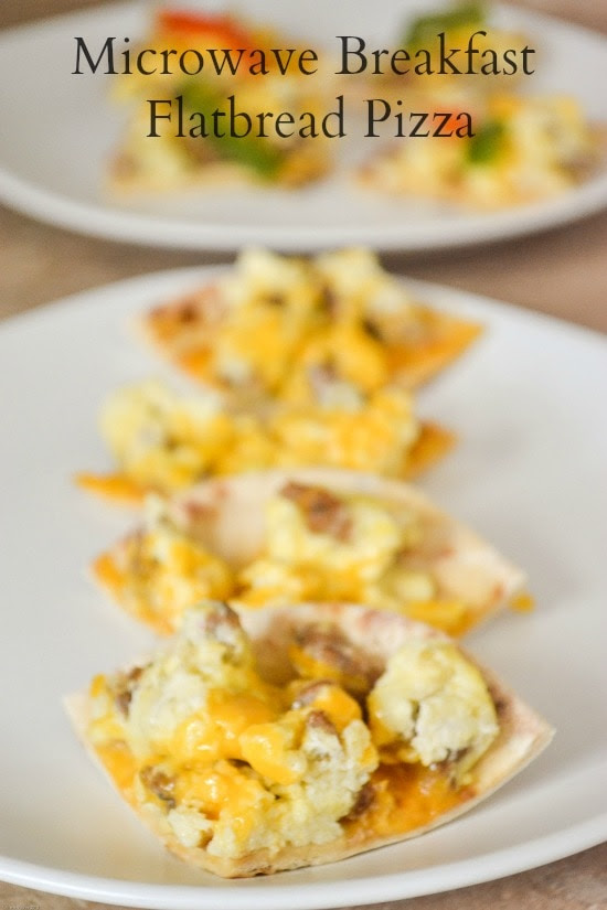 Microwave Breakfast Flatbread Pizza #TeamEggs - Flour On ...