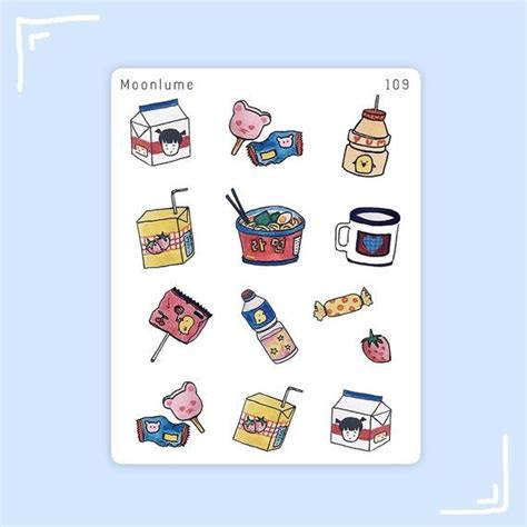 image  korean snacks korean stickers cute stickers