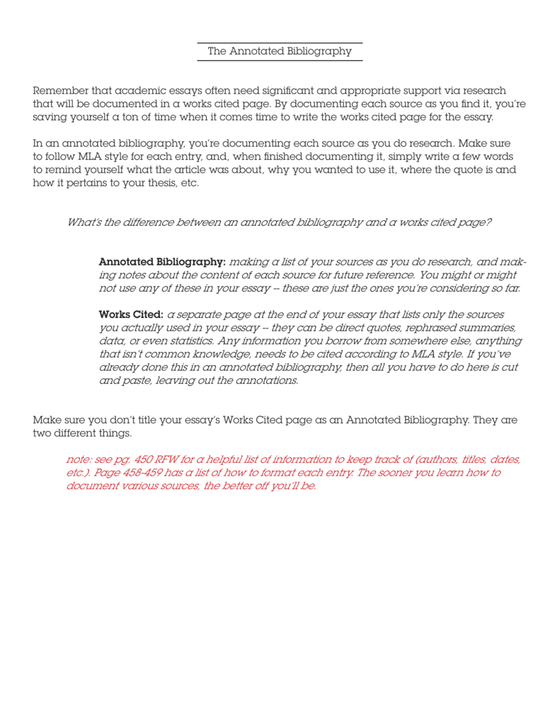 Annotated bibliography works cited difference Fresh Essays