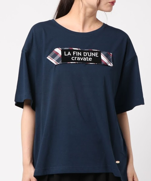 トップス Tシャツ カットソープリントネクタイリメイクtシャツ