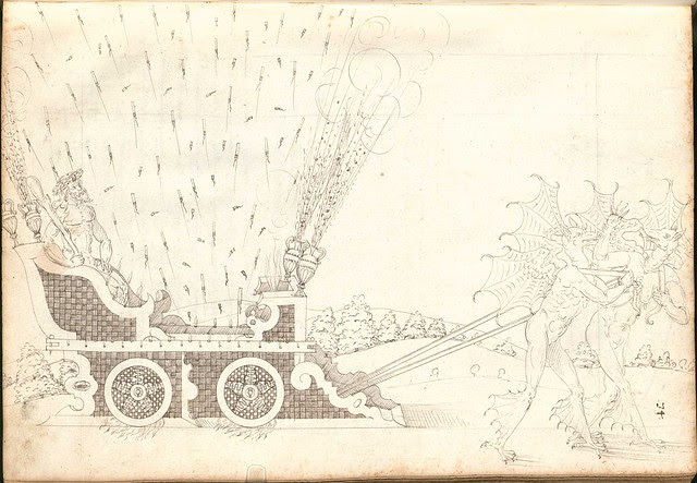 Early Modern manuscript warfare drawing -  Artilleriebuch 1582 BSB