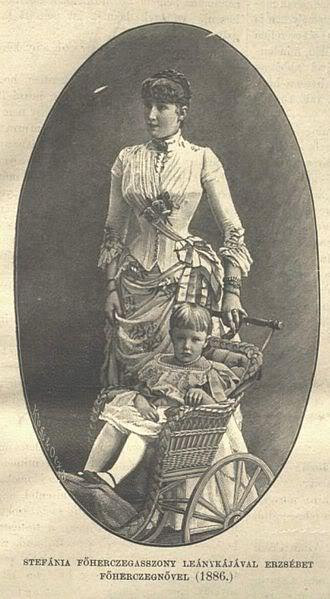 MomaAndDaughter.jpg
Crown princess Stephanie of Austria with her only child Elisabeth-Marie.
She was the wife of Sissi&rsquo;s only son Crown Prince Rudolf