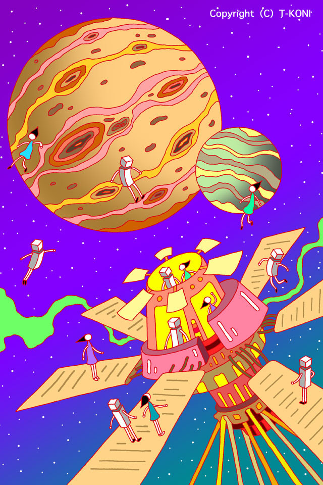 惑星 衛星 宇宙探査 惑星探査 宇宙船 星 Iphone用壁紙イラスト